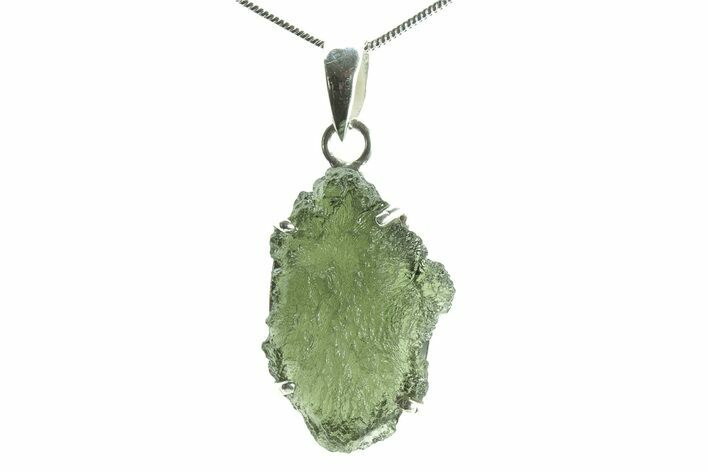 Green Moldavite Tektite Pendant ( g) - Czech Republic #376321